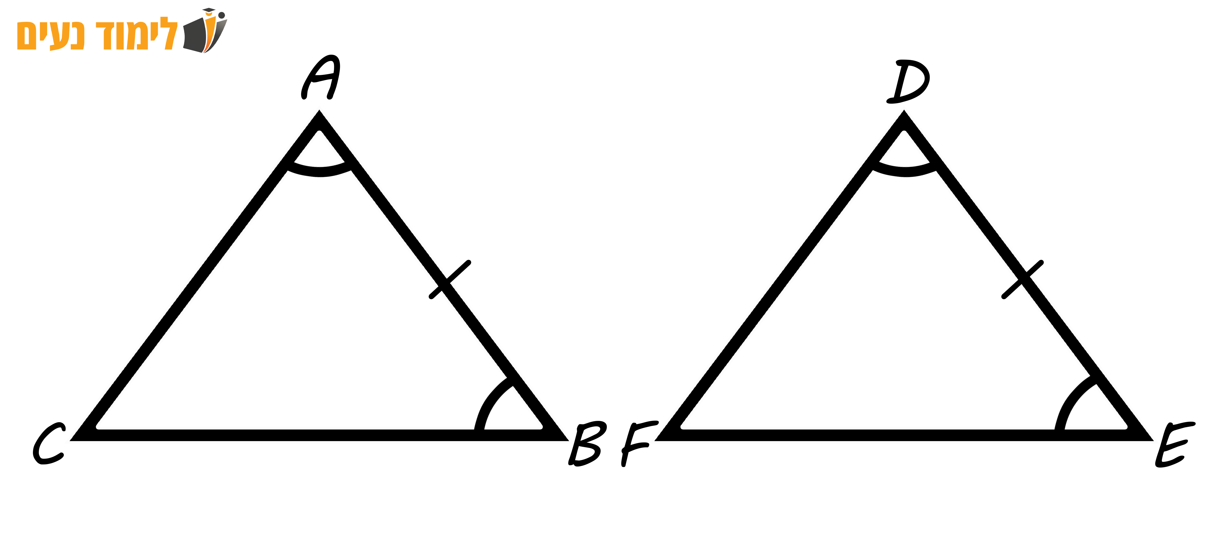 משפט חפיפה שני - זווית ,צלע, זווית (ז.צ.ז)