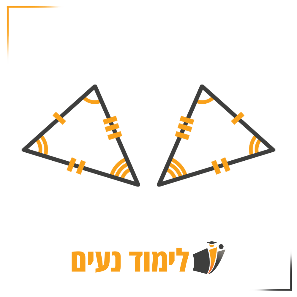 תרשים הממחיש חפיפת משולשים, עם צלעות וזוויות שוות המסומנות בהתאמה. ייצוג חזותי זה מדגים את מושג חפיפת המשולשים בגיאומטריה, מופיע במדריך על הבנת והוכחת חפיפת משולשים.