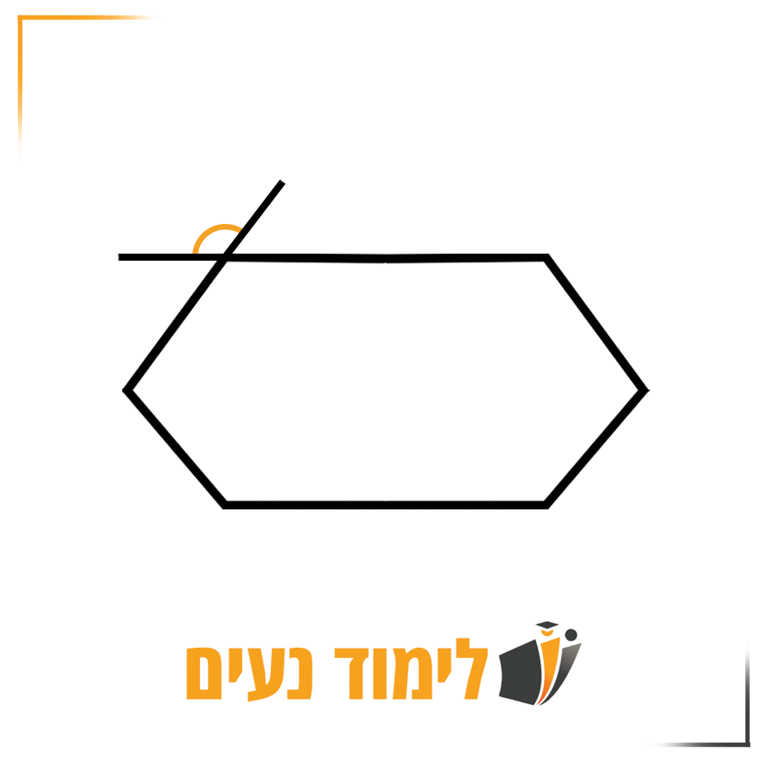 מצולע ובו רואים זוויות חיצוניות מזוייפת - בין המשכים של צלעות